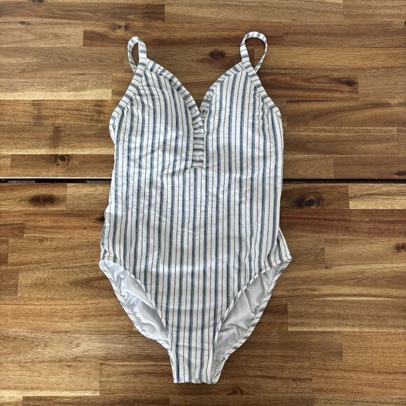 Seafolly Australia Women’s Swimsuit USA Sz 6 Striped Beach Resort Pool Vacation - Picture 3 of 13